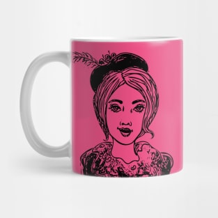 Woman in a hat Mug